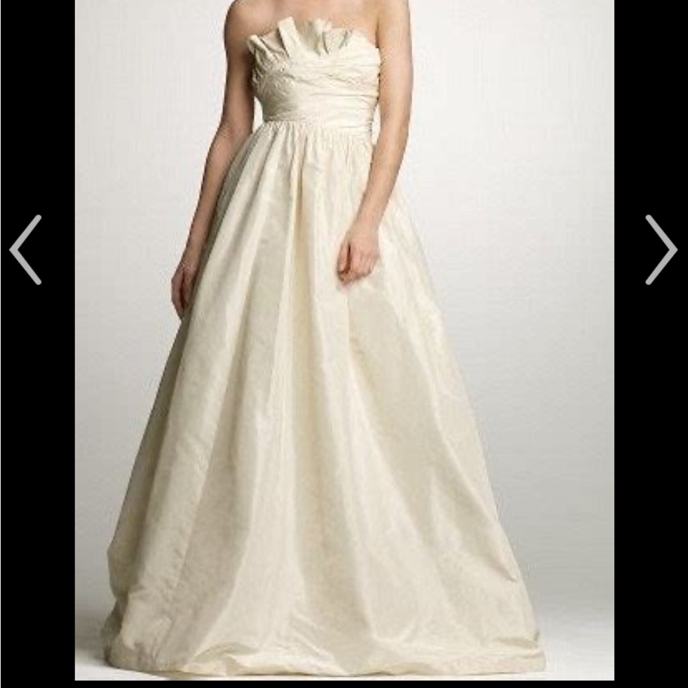 J. Crew Ivory 100% Silk Strapless Wedding Dress Fairycore Romantic Ethereal